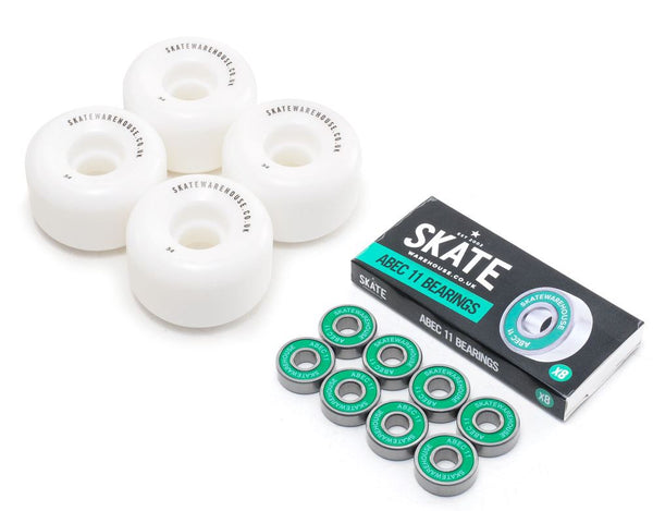 Skatewarehouse Conical Skateboard Wheels & Skatewarehouse ABEC 11 Bearings Pack - Skatewarehouse.co.uk