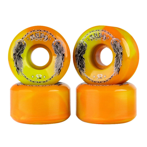 Orbs Orbs Specters Swirl ConicalAmm (Green/Orange Swirl) Skateboard Wheels - 52mm