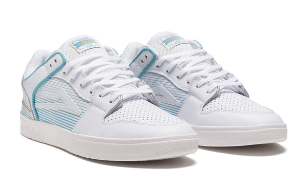 Lakai Telford Low x Rob Welsh White Leather Skate Shoes - Skatewarehouse.co.uk