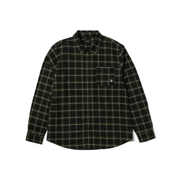HUF Modal L / S Plaid Shirt (Olive) T-Shirt - S