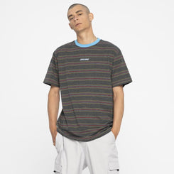 Santa Cruz Custom T-Shirt Classic Strip Stripe T-Shirt - Washed Black Stripe - Skatewarehouse.co.uk