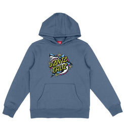 Santa Cruz Youth Hood Youth Shark Dot Front Hood - Dusty Blue - Skatewarehouse.co.uk