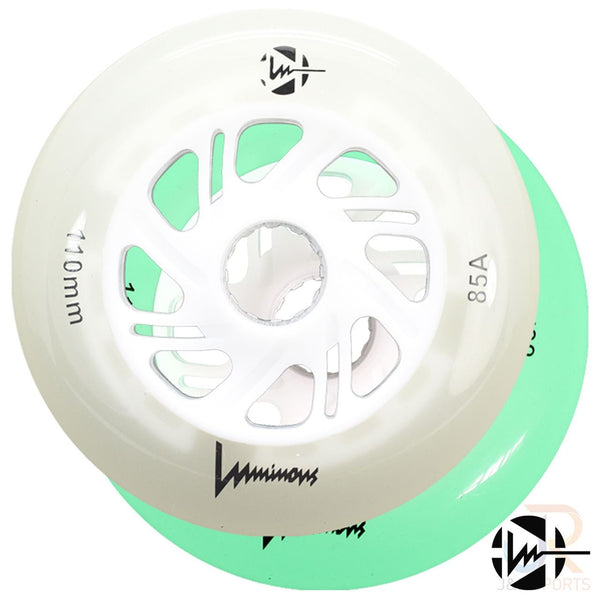 Luminous Led Inline Wheel (Set of 4 Wheels) - White Glow - 110Mm/85A - Skatewarehouse.co.uk