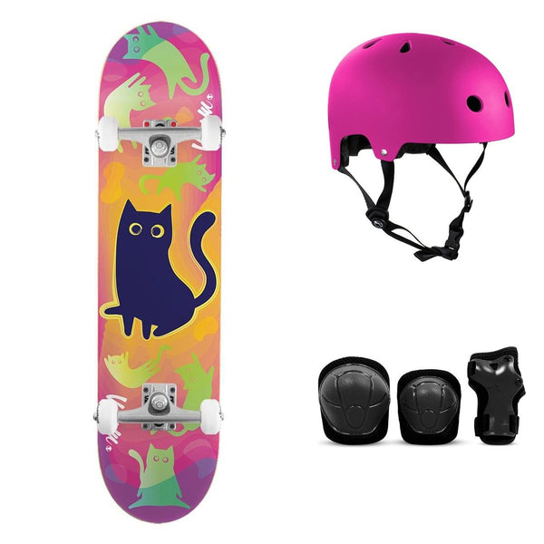 Venom Core - Catnip Purple Complete Skateboard Bundle - SFR Helmet & Pads - 7.75