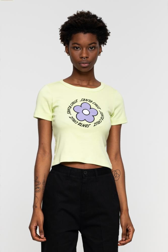 Santa Cruz Womens T-Shirt Daisy Ring Dot T-Shirt - Aloe Green - Skatewarehouse.co.uk