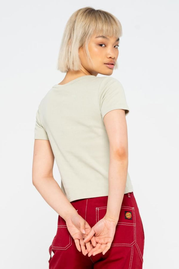 Santa Cruz Womens T-Shirt Heart Strip T-Shirt - Silver - Skatewarehouse.co.uk