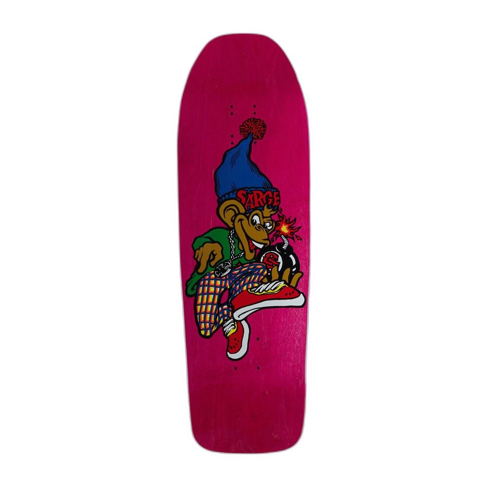 Heritage New Deal Danny Sargent Monkey Bomb Pink Skateboard Deck - 9.62"