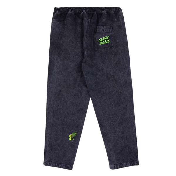 Santa Cruz Pant Flys Pant - Black Acid Wash - Skatewarehouse.co.uk