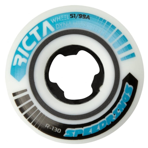 Ricta Skateboard Wheels Speedrings Slim 99a - White - Skatewarehouse.co.uk