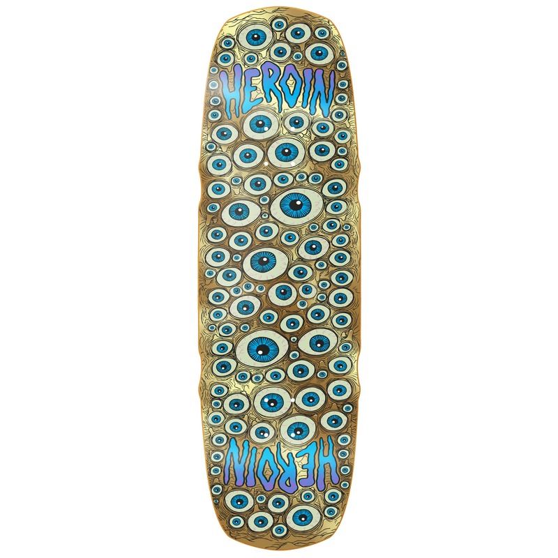 Heroin Seeing Double Mutated Gold Skateboard Deck - 9.5"