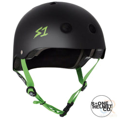 S1 Lifer Helmets - Black Matt inc Green Strap