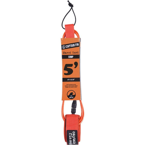 Captain Fin Co - Shred Cord - 5' Comp - Orange Surf Accessory