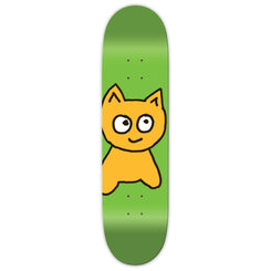 Meow Big Cat Green Skateboard Deck - 8.25"