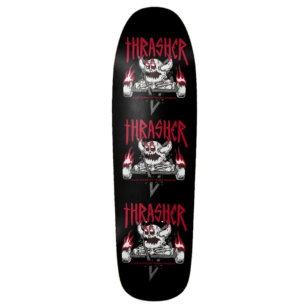 Toy Machine x Thrasher 'MonsterGram' Shaped Skateboard Deck - 9.5" - Skatewarehouse.co.uk