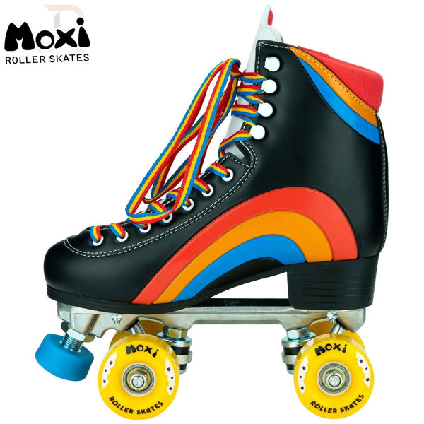 Moxi Skates Rainbow Black Size Quad Skates - Skatewarehouse.co.uk