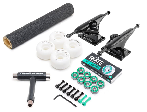 Tensor x Skatewarehouse Full Skateboard Undercarriage Kit - Black Trucks - Skatewarehouse.co.uk
