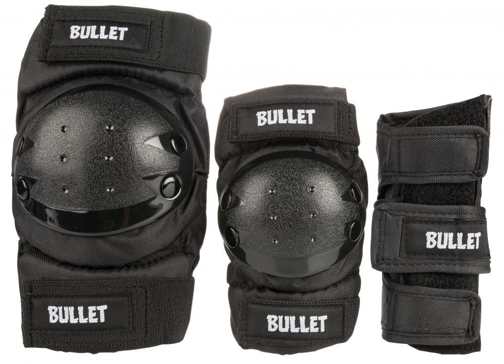 Bullet Triple Padset Standard Combo Junior OSFA - Black - Skatewarehouse.co.uk