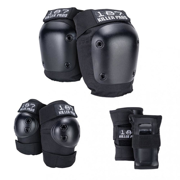 187 Killer Pads Jr. Six Pack Set - Black - Skatewarehouse.co.uk