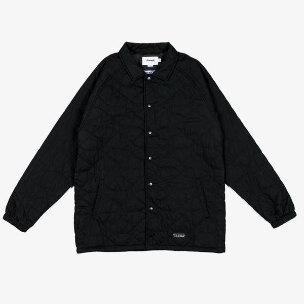 Diamond DMND Quilted Coaches Jacket Black - Skatewarehouse.co.uk