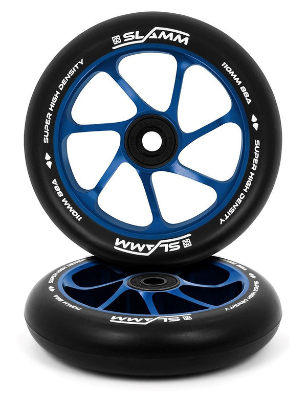 Slamm 110mm Team Wheels - Black / Blue - 110mm - Skatewarehouse.co.uk