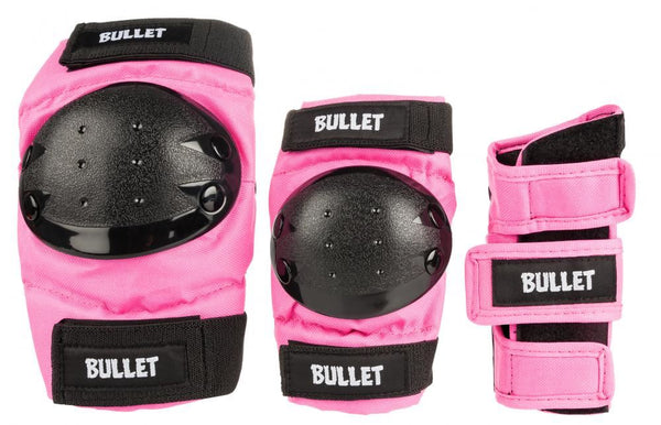 Bullet Triple Padset Standard Combo Junior - Pink - Skatewarehouse.co.uk