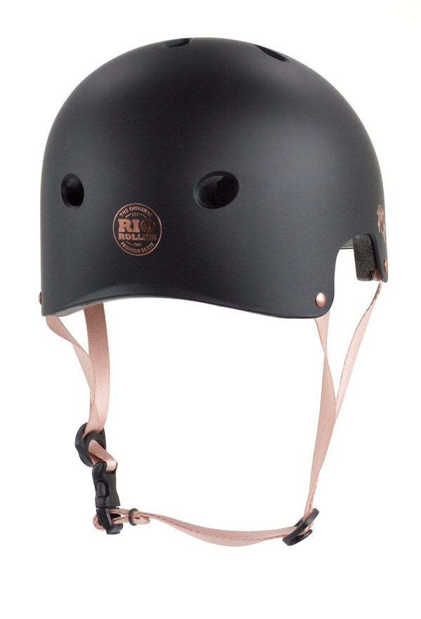Rio Roller Rose Skate Helmet - Black - Skatewarehouse.co.uk