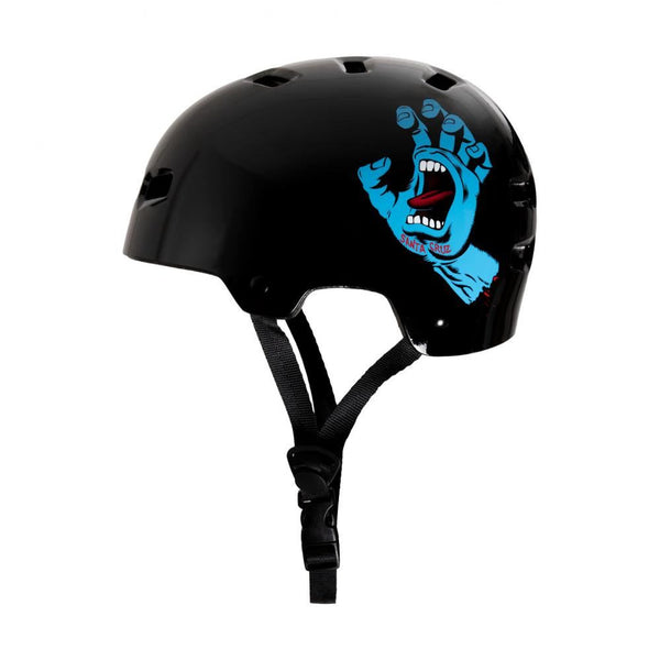 Bullet x Santa Cruz Helmet Screaming Hand Youth - Gloss Black - Skatewarehouse.co.uk