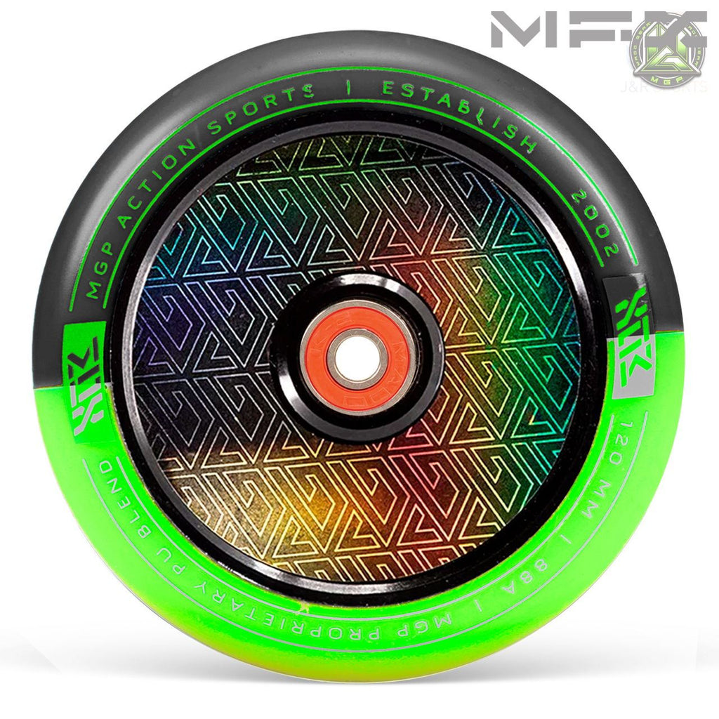Madd Gear Mfx Corrupt Core 120Mm Wheels (2) - Black/Lime - Skatewarehouse.co.uk