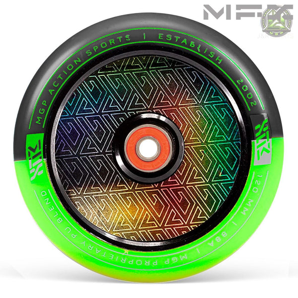 Madd Gear Mfx Corrupt Core 120Mm Wheels (2) - Black/Lime - Skatewarehouse.co.uk