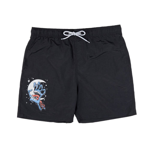 Santa Cruz Swim Shorts Cosmic Bone Hand Swim Short - Black - Skatewarehouse.co.uk