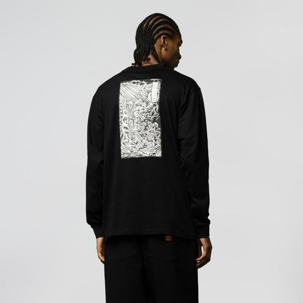 Santa Cruz L/S T-Shirt OBrien Purgatory Back - Black - Skatewarehouse.co.uk