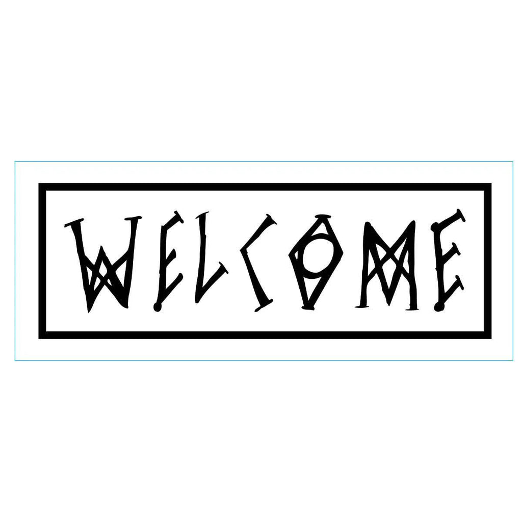 Welcome Scrawl Sticker White / Black Single - One Size