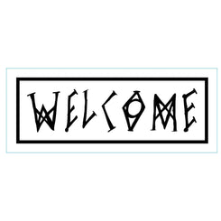 Welcome Scrawl Sticker White / Black Single - One Size