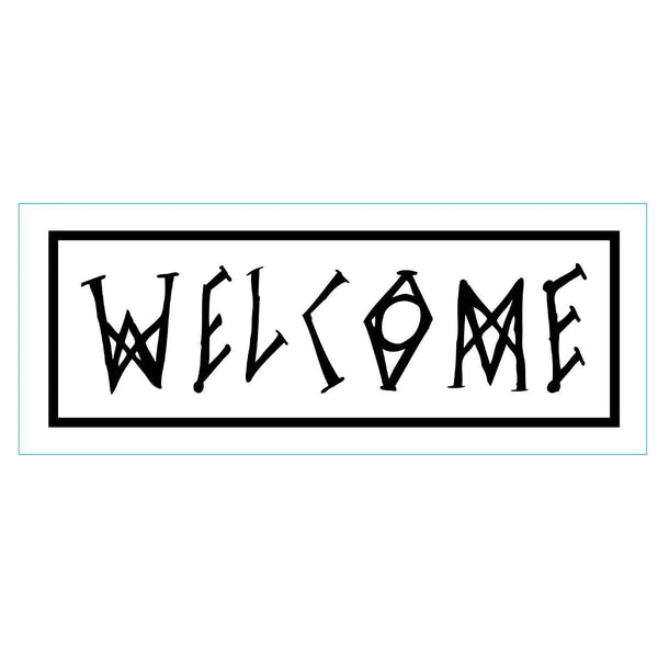 Welcome Scrawl Sticker White / Black Single - One Size