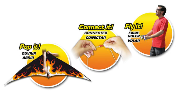 EOLO PopUp Kite Stunt 160cm Flame Toy