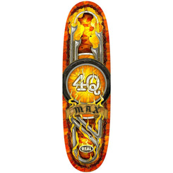 Real Max Schaff 4Q Cathedral (Orange) MX Skateboard Deck - 9.1" - Skatewarehouse.co.uk