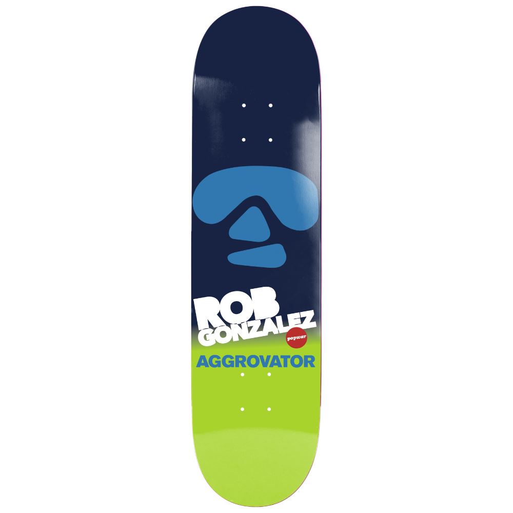 Popwar Rob Gonzalez Aggrovator Cyan Skateboard Deck - 7.75"