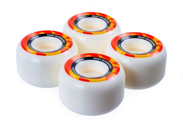 Enuff Conical Wheels - White / Orange - Skatewarehouse.co.uk