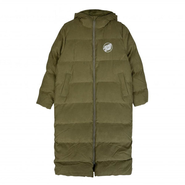 Santa Cruz Womens Jacket Demand Long Quilted Jacket - Khaki - Skatewarehouse.co.uk