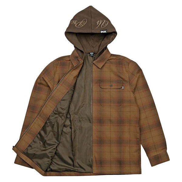 DGK In Chains Flannel Shacket Brown Jacket - M