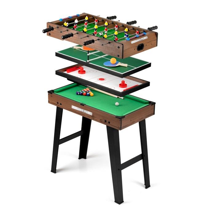 Toyrific 27" 4 in 1 Stand Up Games Table - Dark Brown