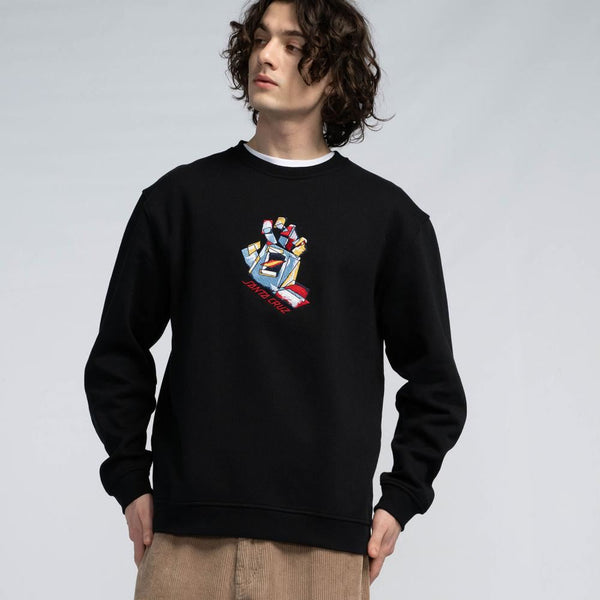 Santa Cruz Crew Screaming Scratched Hand Strip - Black - Skatewarehouse.co.uk