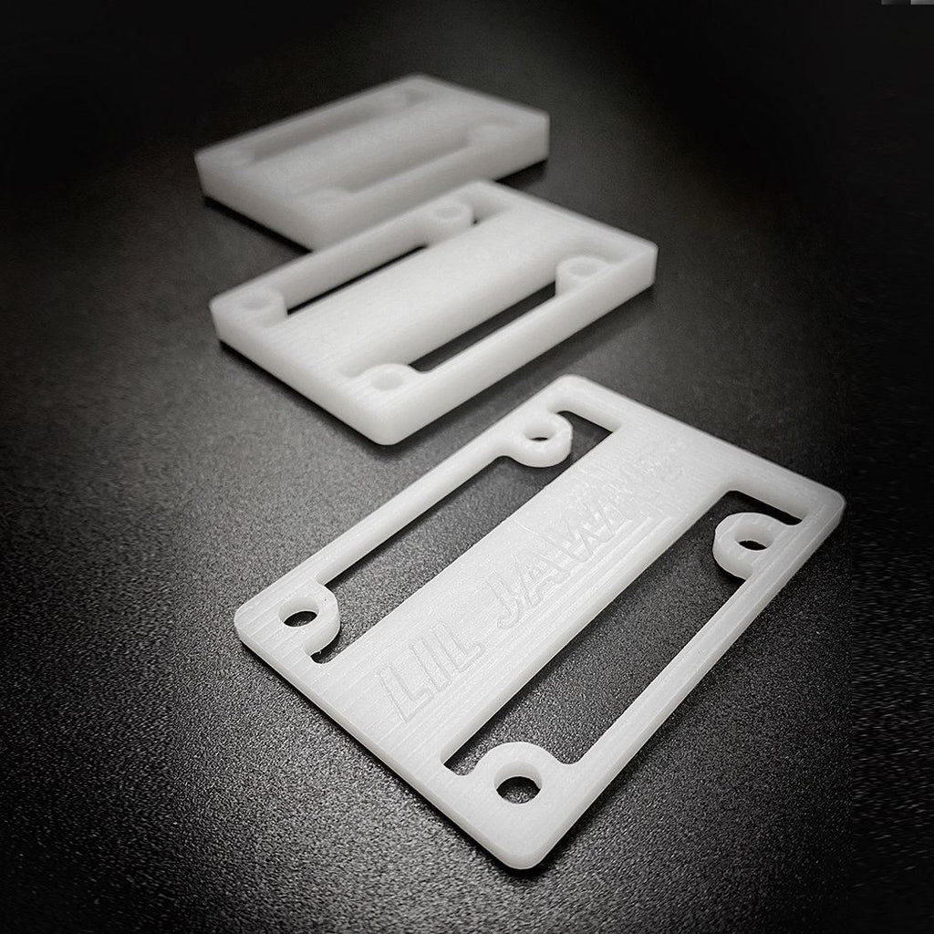 Lil Jawn Standard Risers - Ace 0.25 Inch White Skateboard Hardware