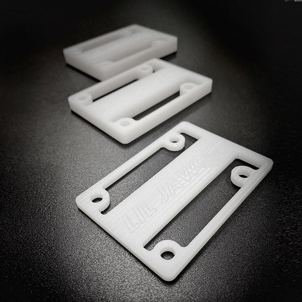 Lil Jawn Standard Risers - Ace 0.25 Inch White Skateboard Hardware