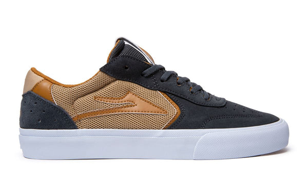Lakai Atlantic Vulc Skate Shoes - Charcoal / Tan - Skatewarehouse.co.uk