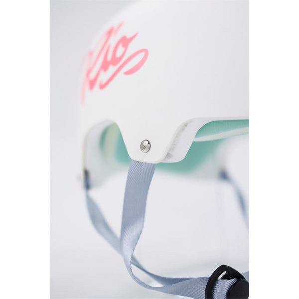 Rio Roller Script Skate Helmet - Matt White - Skatewarehouse.co.uk