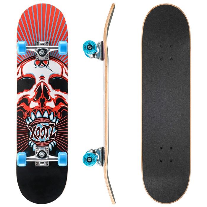 Xootz Doublekick -Skull Complete Skateboard