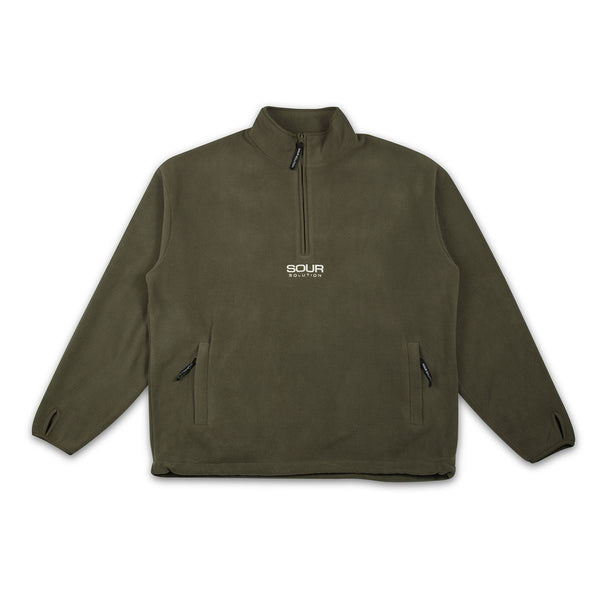 Sour Solution Half Zip Micro Fleece Olive - Skatewarehouse.co.uk