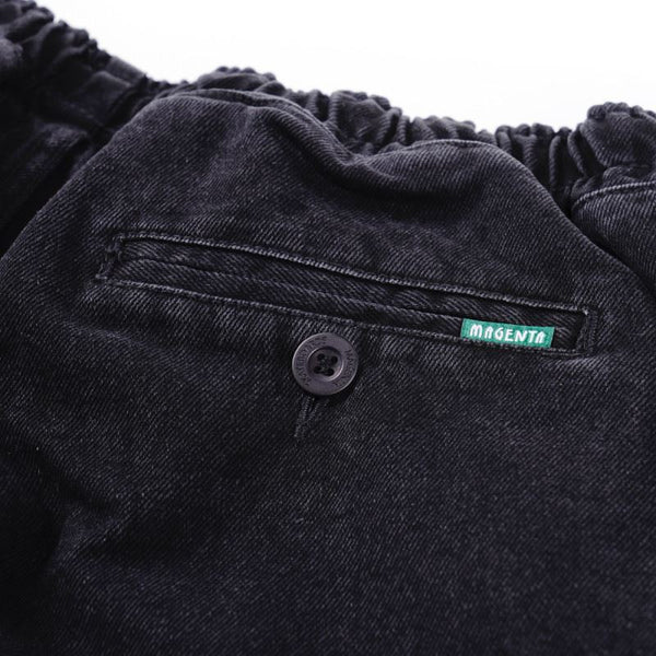 Magenta Loose Pants Black Denim - S
