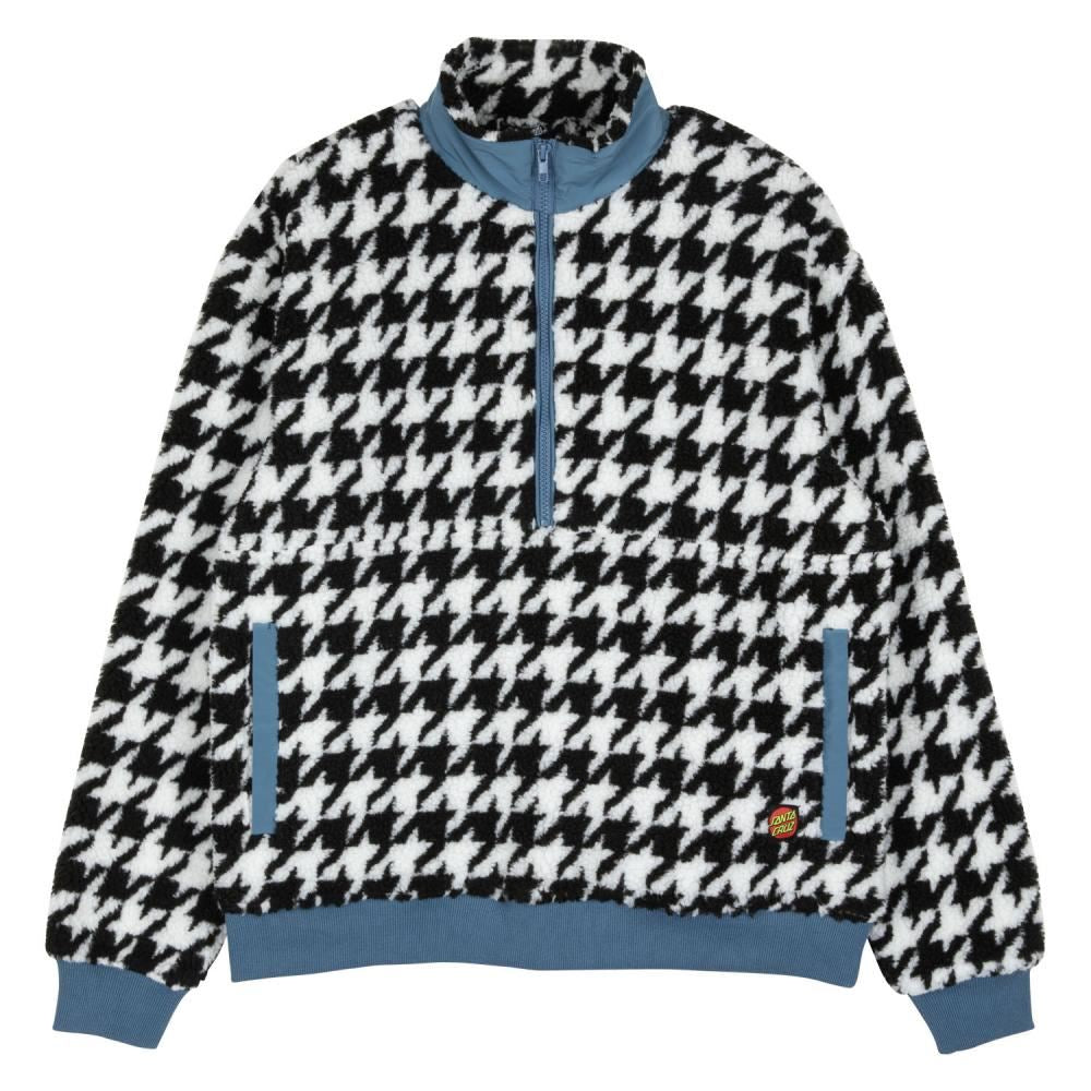 Santa Cruz Womens Jacket Astra Sherpa Fleece - Black / White - Skatewarehouse.co.uk